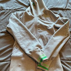 Lulu Lemon Grey and Green Hoodie